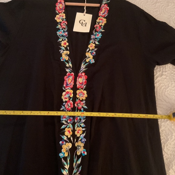 Chasing Unicorns Never My Love Embroidered Maxi Dress Black M NWT - Picture 12 of 12